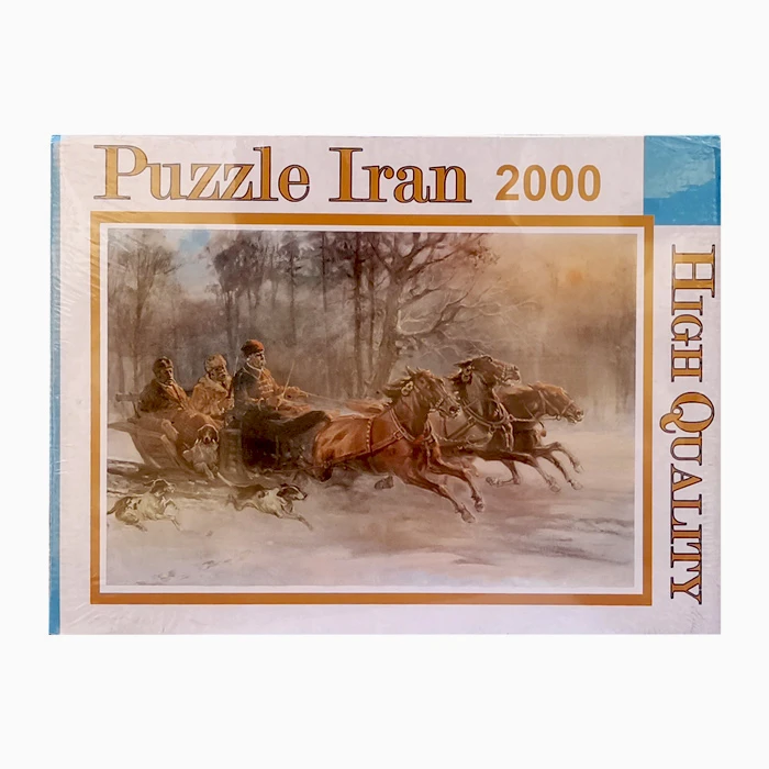 پازل 2000 تکه پازل ایران مدل کالسکه اسب در برف